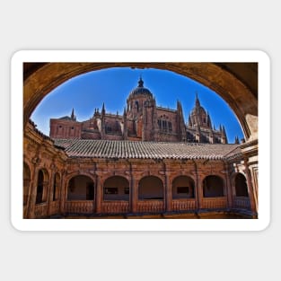 Spain. Salamanca. New Cathedral. View from the University courtyard. Sticker